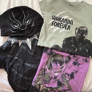 Black Panther Fan Kids Shirt Bundle - Black, Green, Purple